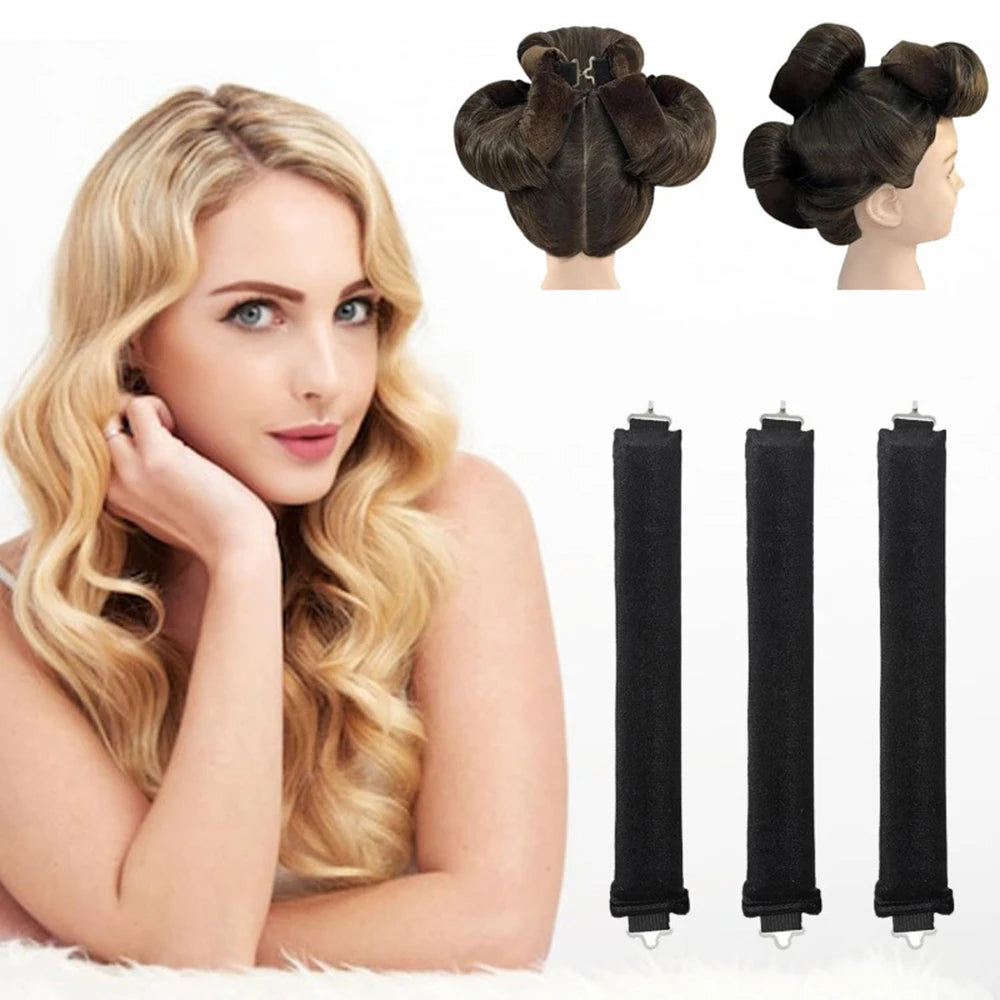 FlexiCurls Hitzefreie Haarwickler Stirnband | Flexible Schaum-Lockenwickler | 25 cm | Schlaf-Locken & DIY Styling | 3 Stück