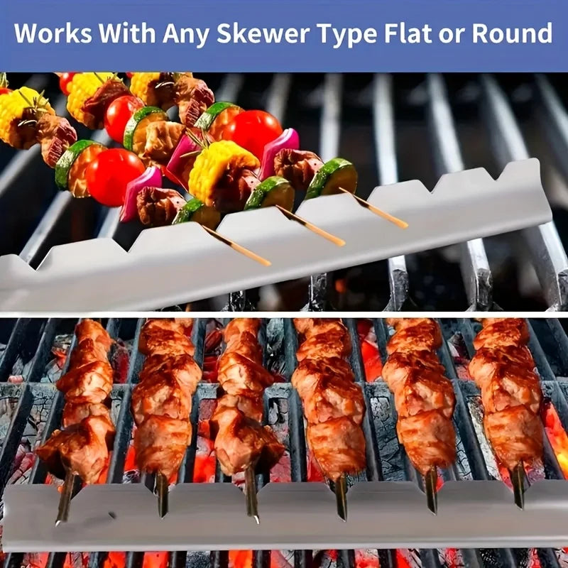 Grillvora Kebab Grillständer Set | Spießhalter für BBQ | Edelstahl & Hitzebeständig | 2 Stück