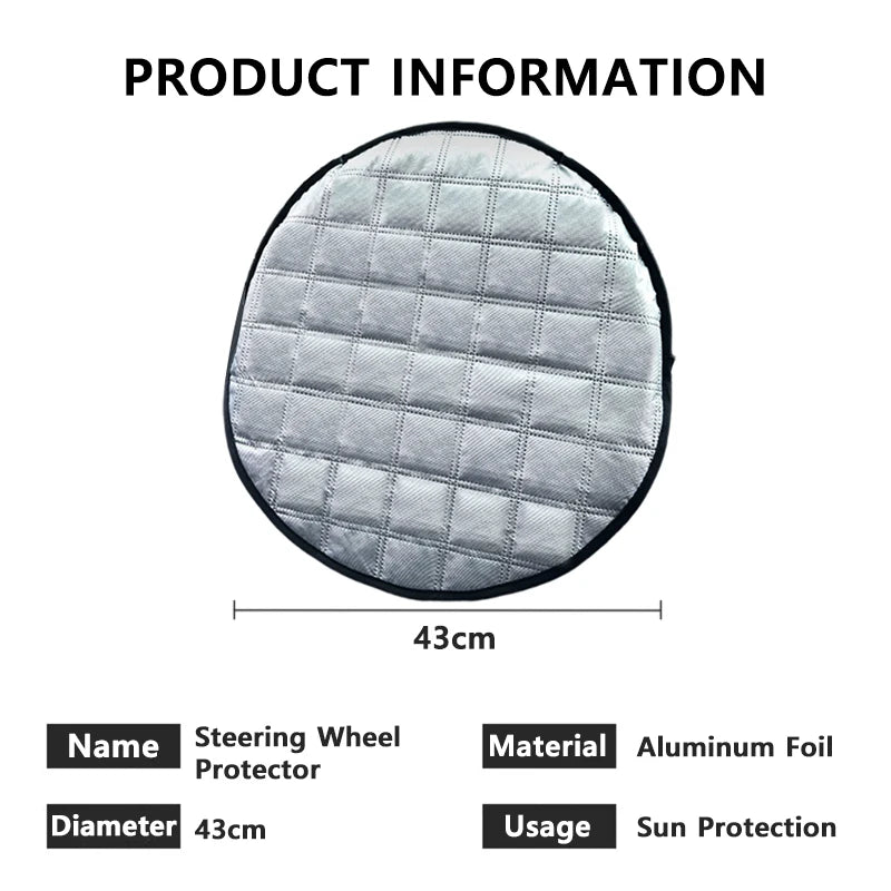 AutoShield Lenkrad-Sonnenblende | UV-Schutz | Hitzeschutz 42 cm | Universal für Auto & SUV