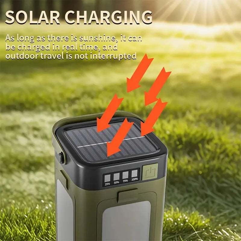 Lumorix | Solar-Campinglampe | Powerbank-Funktion | USB-C Aufladbar | LED-Zeltleuchte | IPX4 Wassergeschützt