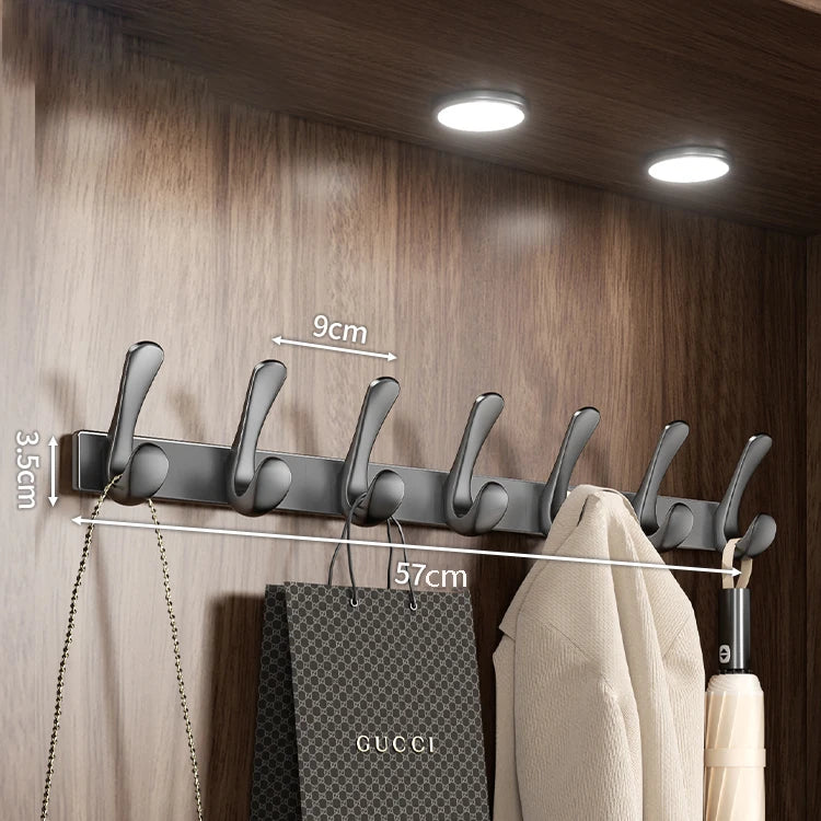 Hookeria Wandhaken Badezimmer & Flur | 10 Haken | Metall & ABS | Rostfrei | Tür- & Wandmontage