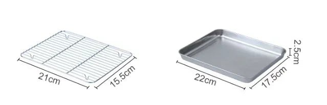 Edelstahl Backform Tablett mit Draht Rack Kuchen Backen BBQ Pan Tablett Platte Ofen Brownie Rack Kochen Braten Grillen Werkzeug