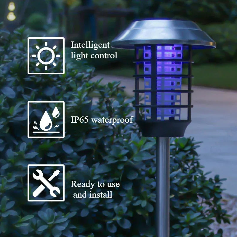 SolarNexa | LED Solar Insektenlampe | Wasserdichte Mückenfalle für Garten & Terrasse | Solar Gartenleuchte mit Insektenschutz