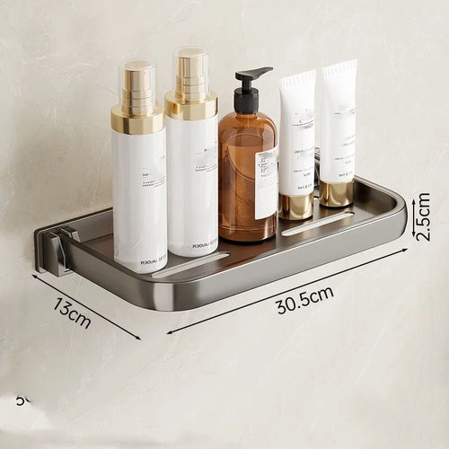 Aluvia Badezimmer Wandregal Klappbar | Platzsparendes Aluminium | Multifunktion Aufbewahrung | Wandmontage