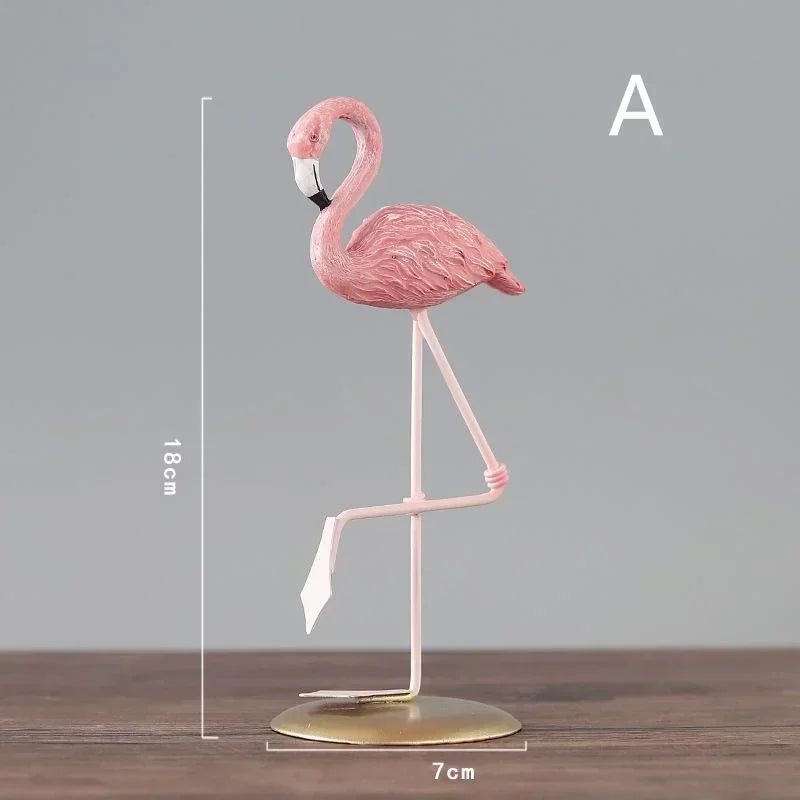 FlaMingo Deco Cartoon Flamingo Figurine | Resin Dekoration für Wohn- & Arbeitszimmer | Miniatur Desktop Accessoire