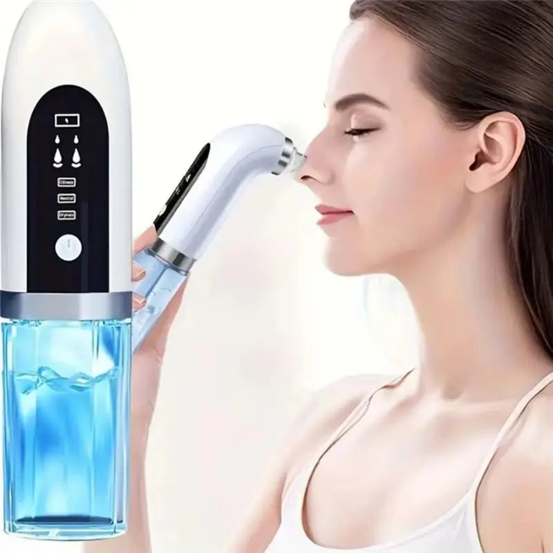 DermaFlow Mitesserentferner Elektrisch | Wasserpeeling & Vakuum | 3 Saugstärken | USB Wiederaufladbar