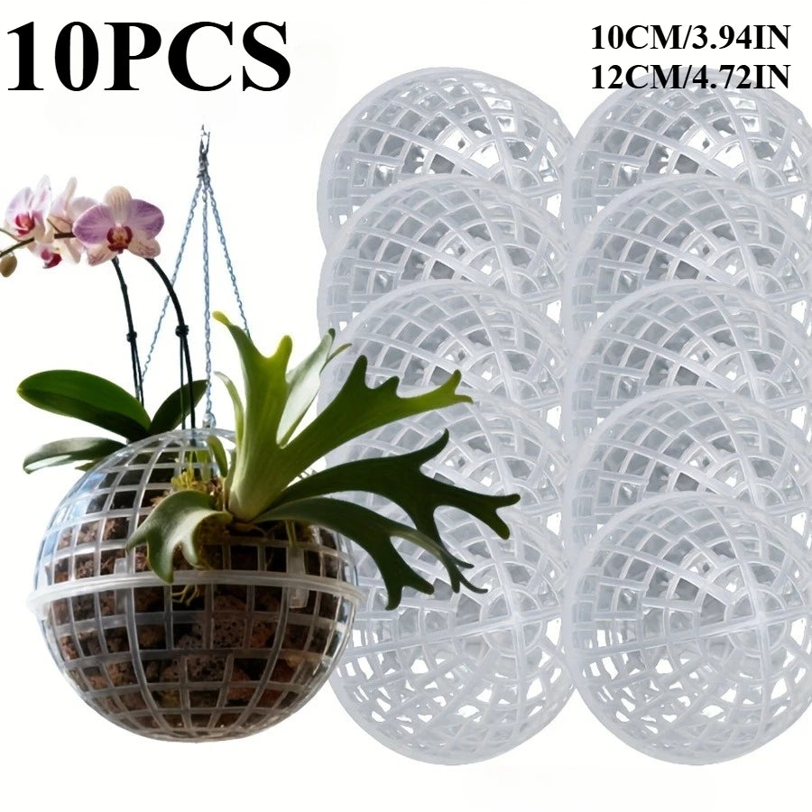 GreenSphere Moderne Hänge-Mooskugel | Kunststoff mit Abflussloch | Zubehör für Orchideen & Farne | Indoor & Outdoor