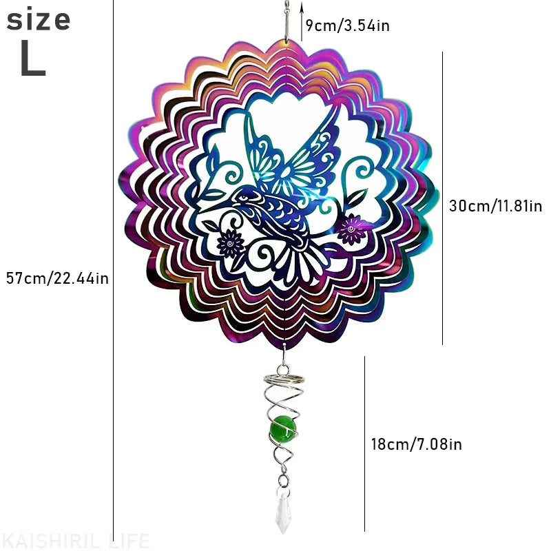 AeroButterfly Schmetterling Windspinner | Drehendes Windspiel | Garten & Balkon Dekoration | Edelstahl & Farbwechsel | 3D Effekt