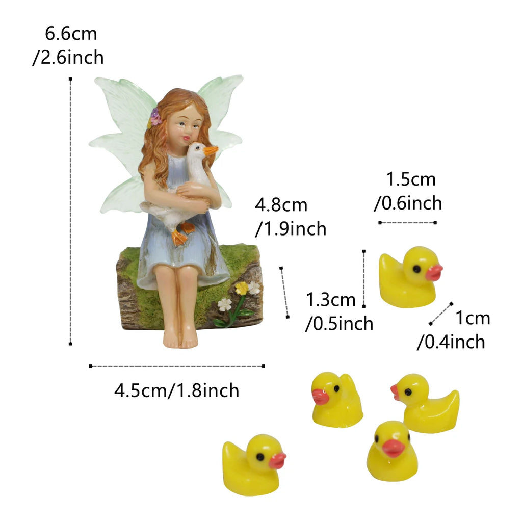 Fioralya Feen Gartenfigur Set | Blumentopf Deko | Resin | Märchenhafte Miniatur