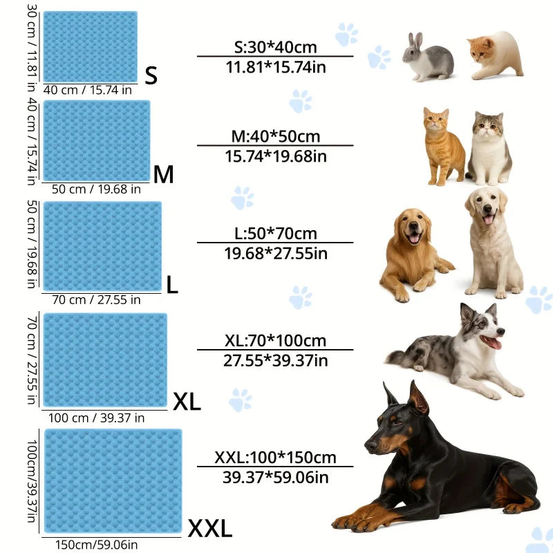 Coolora Pets | Kühlmatte für Hunde & Katzen | Atmungsaktive Selbstkühlende Sommerdecke | Waschbare Haustiermatte