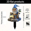 GNOMERIA Gartenstecker Zwerg | Acryl | Wetterfest | Blumentopf & Rasen Dekoration