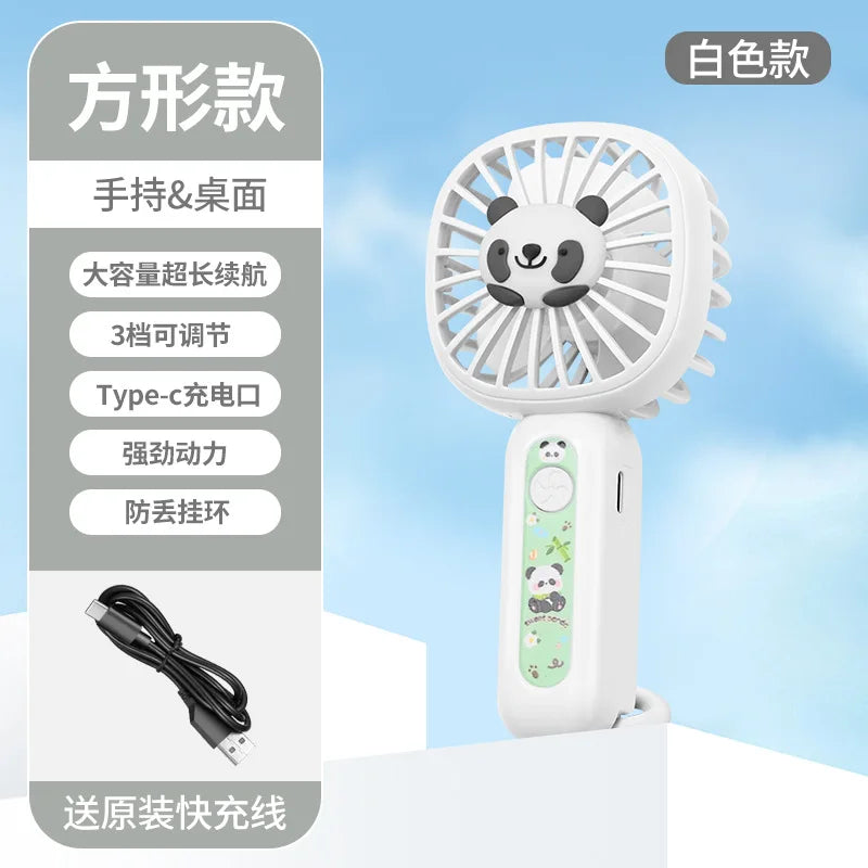 CooliFan Mini-Handventilator | USB wiederaufladbar | Leise & tragbar | Cartoon Design | Geschenkidee
