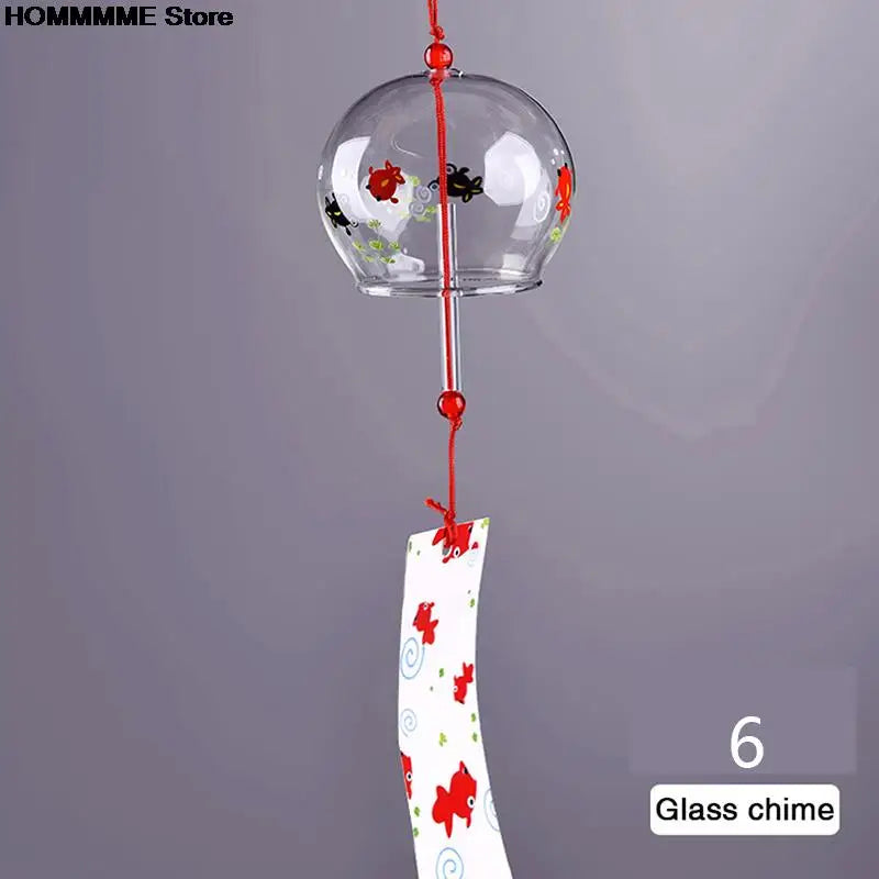 Glass Wind Chime Hanabira | Japanese Style | Clear Sound & Decorative Pendant | Handmade
