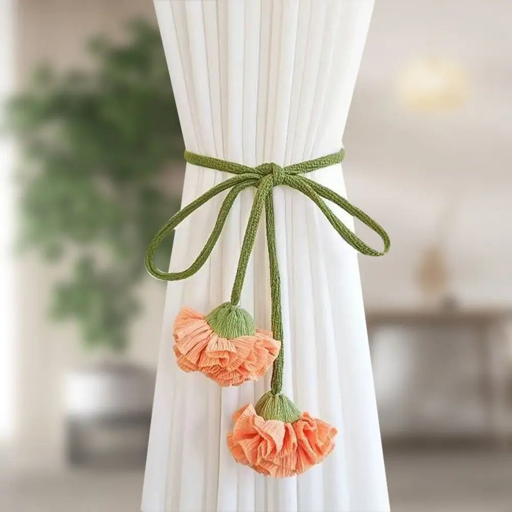 Blumina Vorhanghalter in Blumenform | Elastische Vorhangraffhalter ohne Bohren | Dekorative Fensterhalterung für Kinderzimmer & Wohnräume