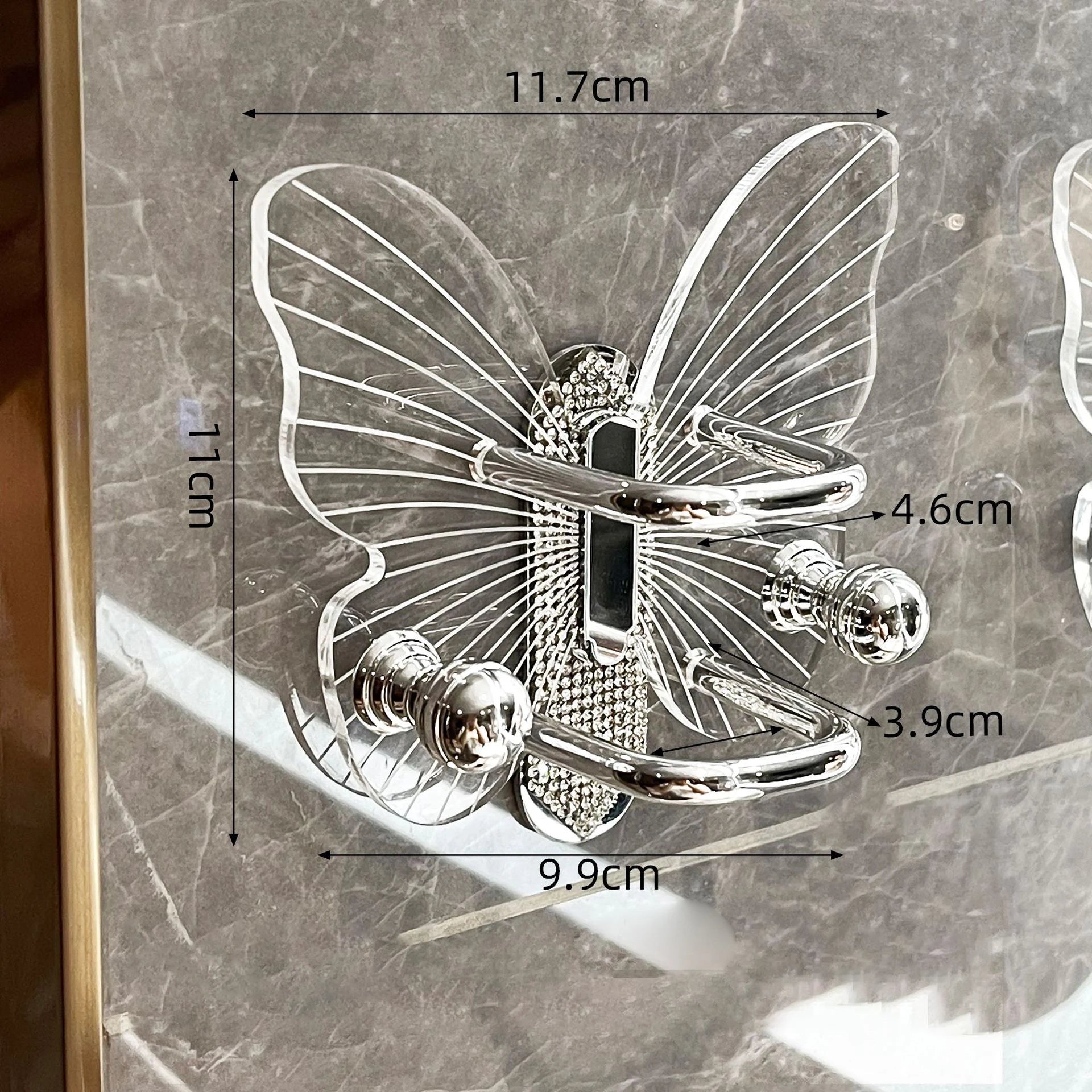 Butterella Schmetterlings-Organizer für Badezimmer | Wandhalterung ohne Bohren | Aufbewahrung für Kämme, Haargummis & Accessoires
