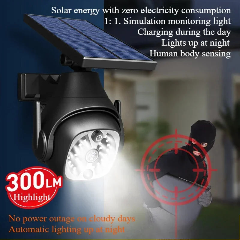 Securea Solar Wandleuchte mit Bewegungsmelder | LED Sicherheitslicht Kamera Design | IP65 Outdoor Lampe