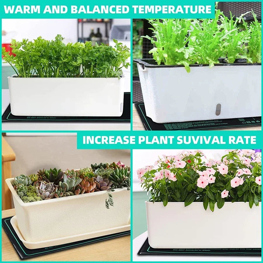 GrowWarm Hydroponische Heizmatte für Sämlinge | 220V EU-Stecker | 4 Größen | Wasserdicht & Energiesparend