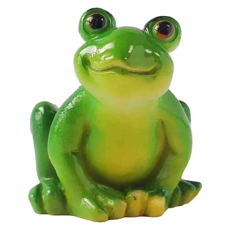 MiniFrogs Deko Frosch Figuren  Kawaii Mini Garten Deko | Harz Handbemalt | Blumentopf Zubehör