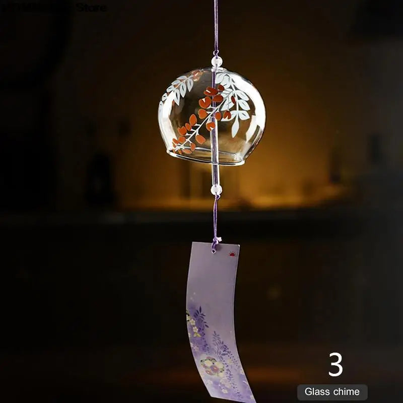 Glass Wind Chime Hanabira | Japanese Style | Clear Sound & Decorative Pendant | Handmade