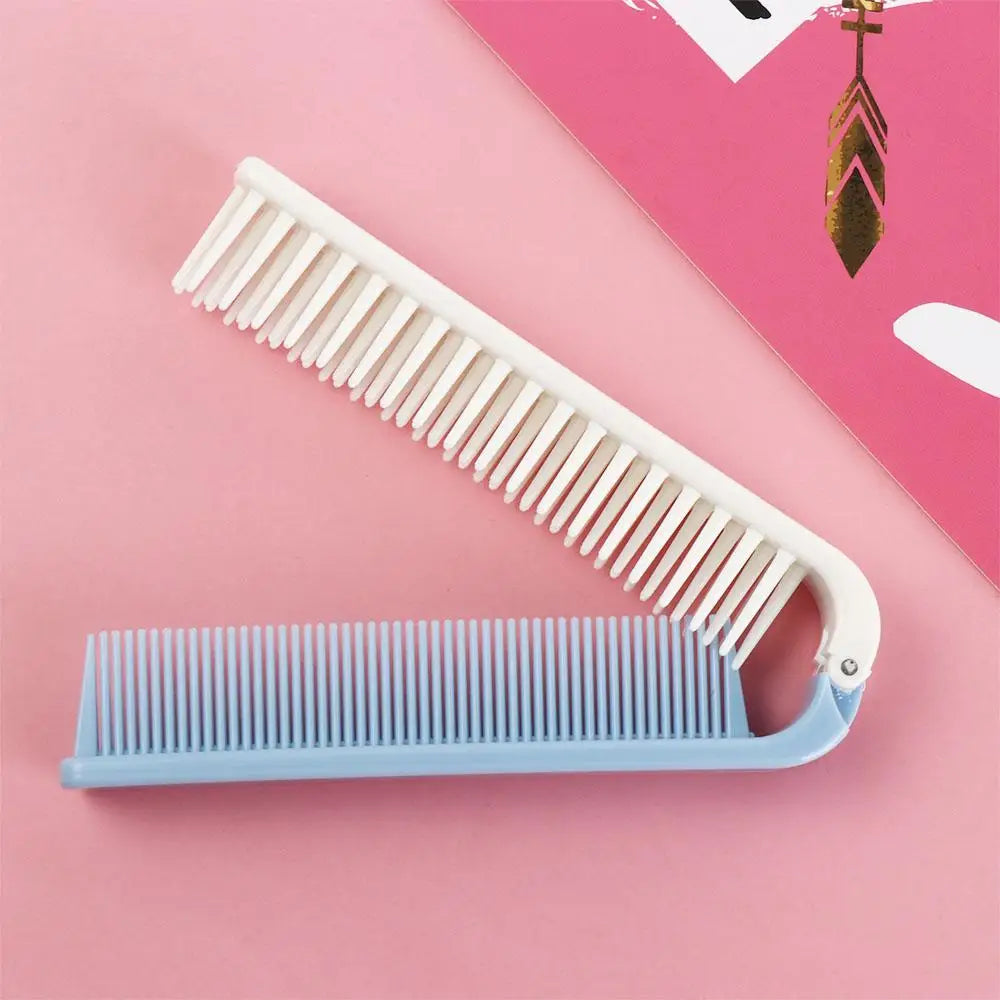 FOLIVIA Klappbare Haarbürste 2-in-1 | Antistatisch | Kompakt & Tragbar | Mit Spiegel | 19 cm Reisebürste