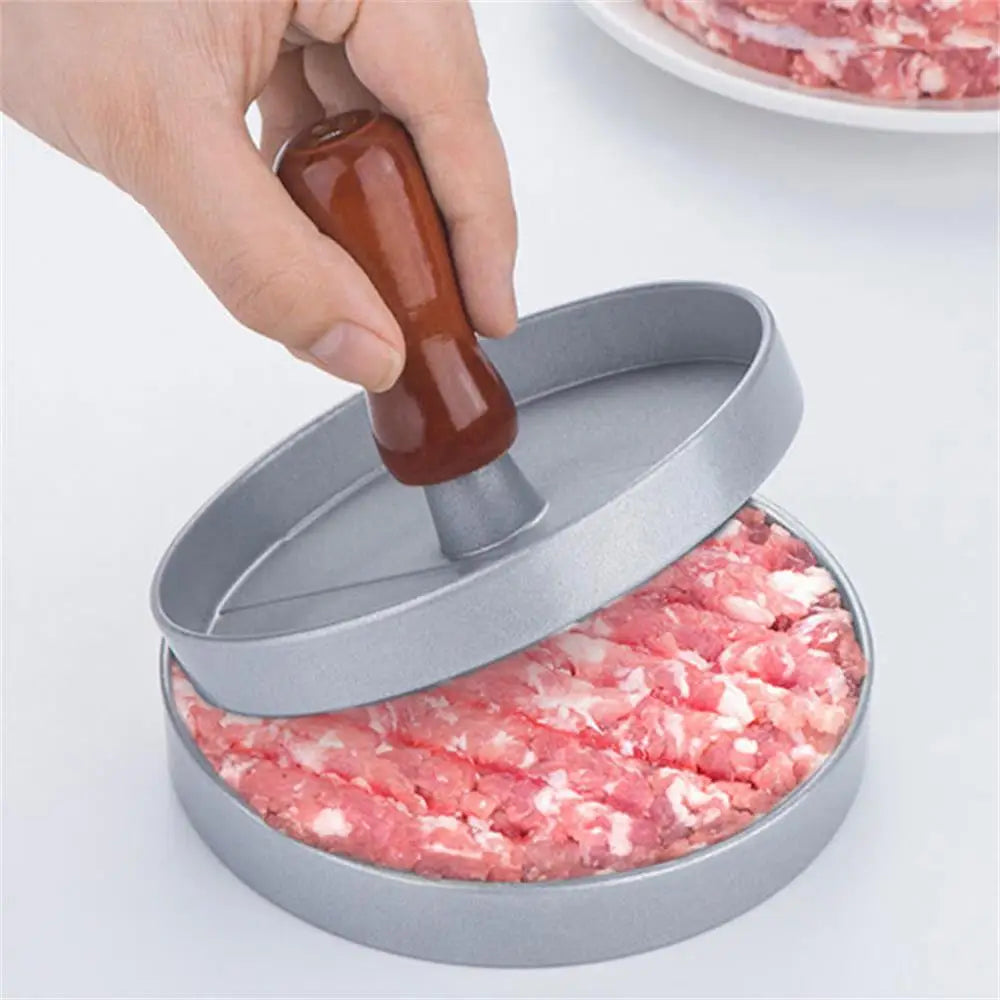 BurgerMeister Pro Hamburger-Pattie-Maschine | Runde Burgerpresse aus Aluminium | Kreativer Frühstücks-Helfer | 12×12×8 cm