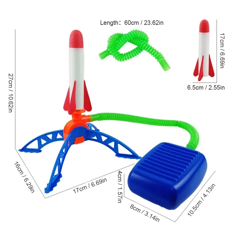 Rocketino | Raketenstarter für Kinder | Fußbetriebene Schaumstoffrakete | Outdoor-Spiel für Garten & Park