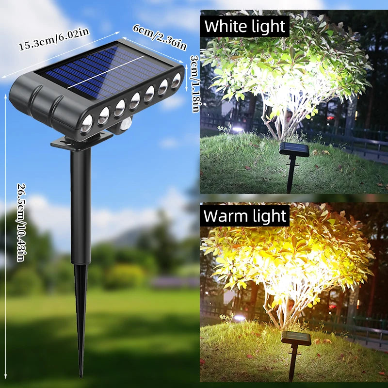 LumiVanta Solar-Gartenleuchte mit Bewegungsmelder | 7 LED | 3 Lichtmodi | Wetterfest