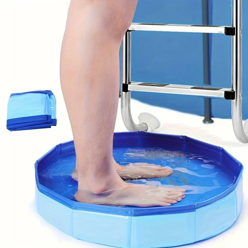 PoolStep Clean Faltbares Fußbad für Pool | PVC Fußwanne tragbar | Zum Füße reinigen vor dem Pool | Outdoor Poolzubehör | Platzsparend