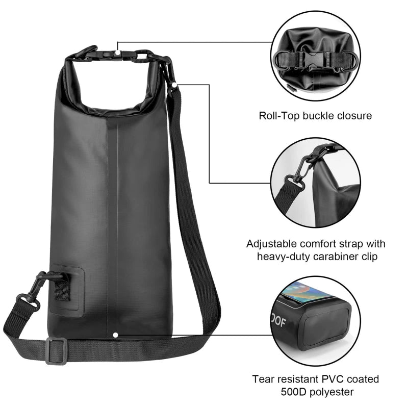 HydroPack 2L Wasserdichte Dry Bag | Touchscreen-fähig | Outdoor Trekking & Wassersport
