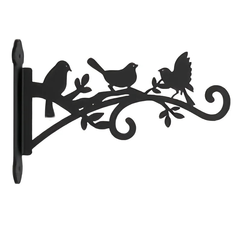 Floravia | Wandhalter für Blumenampeln mit Vogel- & Blattdesign | Metall-Pflanzenhaken für Garten und Balkon