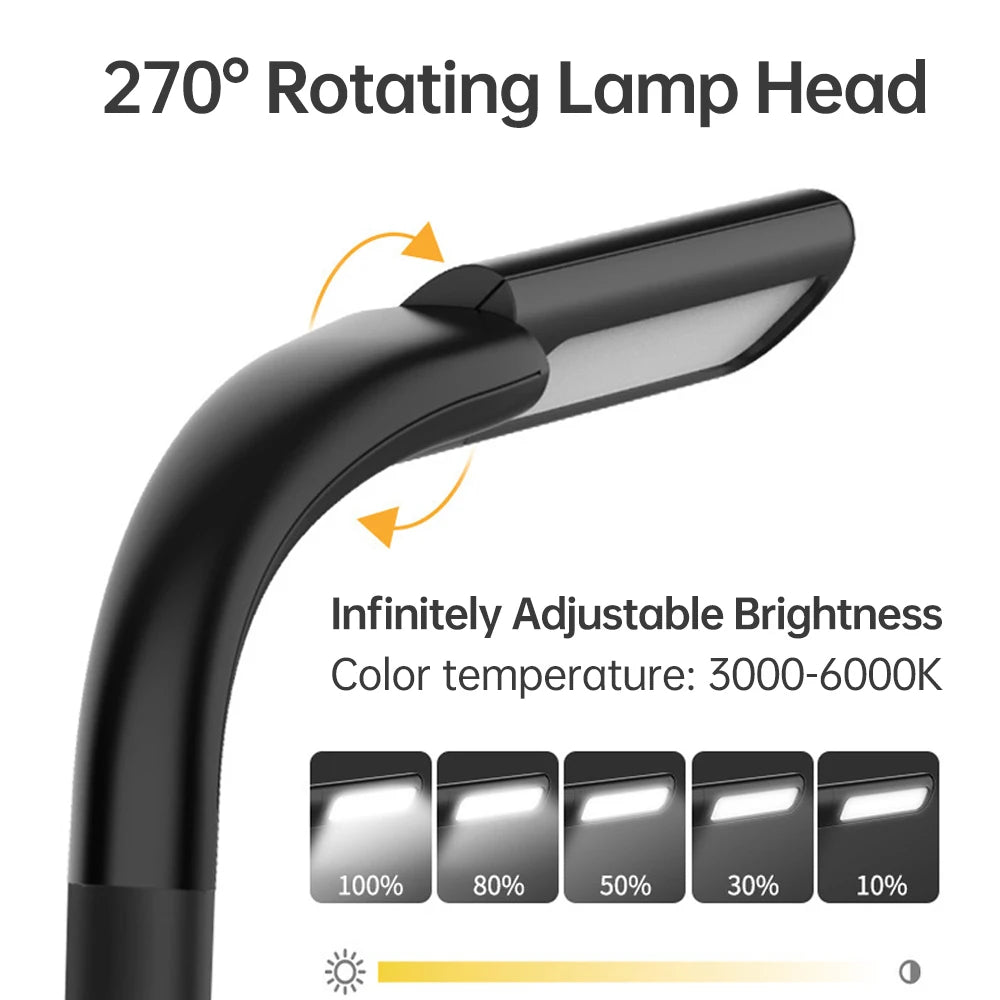 LUMINOOK Leselampe Hals wiederaufladbar | 3 Lichtfarben | dimmbar | flexible Arme | LED Buchleuchte