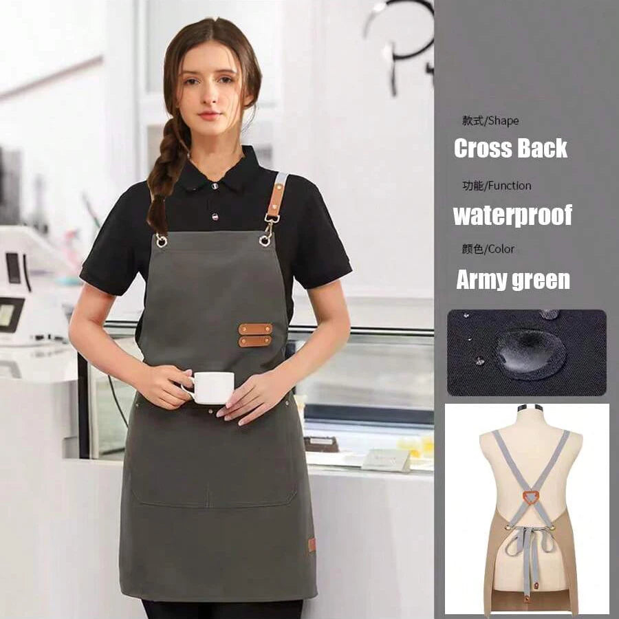 BRAVENTO Kochschürze Unisex | Cross-Back Design | Wasserdicht | Verstellbare Träger | Große Taschen