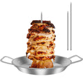 GrillVerto Vertikaler Edelstahl Grillspieß | BBQ Fleischhalter mit Auffangschale | 3 Spieße 20–30 cm