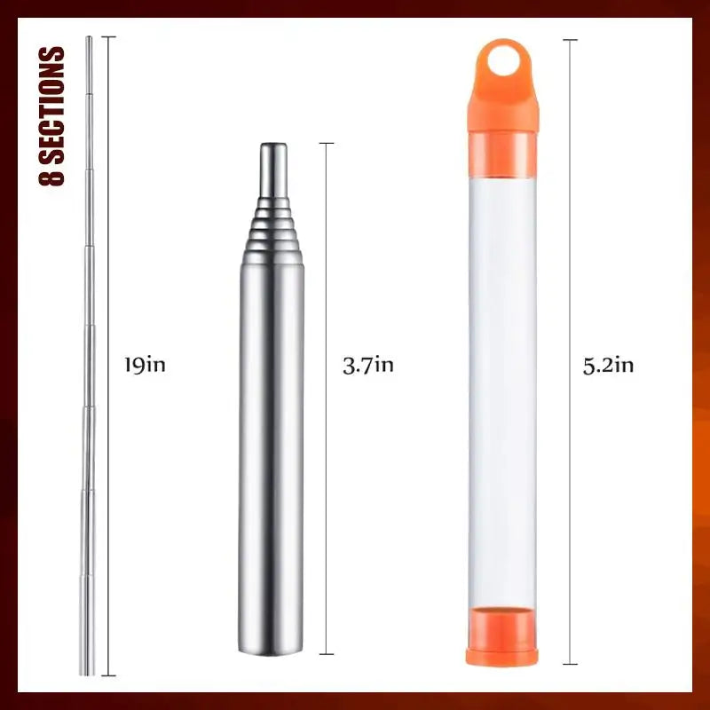 FireBlow Pro Camping Feuerblasrohr | Teleskopisches Feuer-Anblasrohr | Outdoor Blasrohr zum Entfachen von Feuer