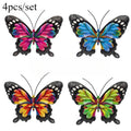 FLORAVENTO Metall Schmetterling Wanddeko Set | 4er Set | Rostfrei | Für Garten & Zaun