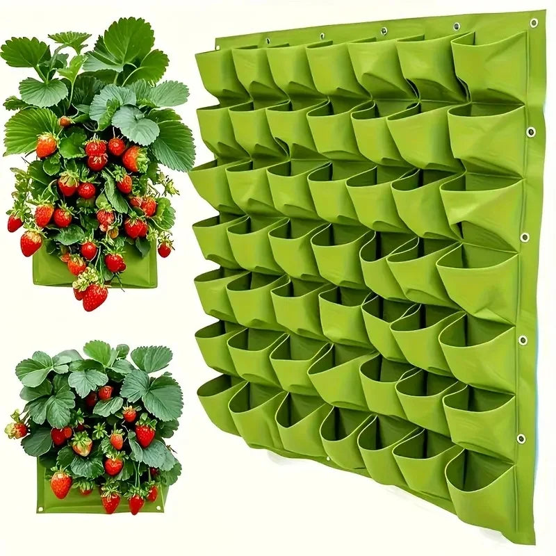 VertiGrow | Vertikaler Gartenpflanzer mit 18 Taschen | Wand-Pflanztasche für Kräuter & Gemüse | Platzsparendes Pflanzsystem
