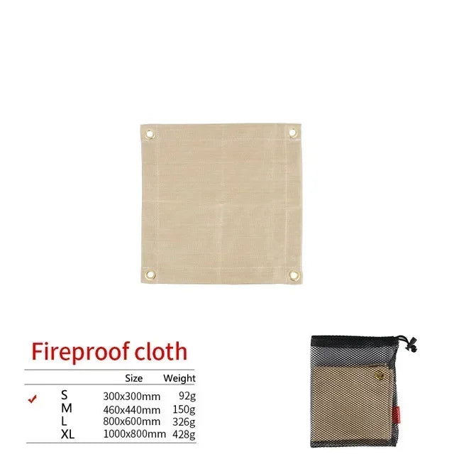 CampVita Fire Protection Camping Mat | Heat Resistant & Fireproof | Ideal for Grill & Campfire | Fiberglass Beige
