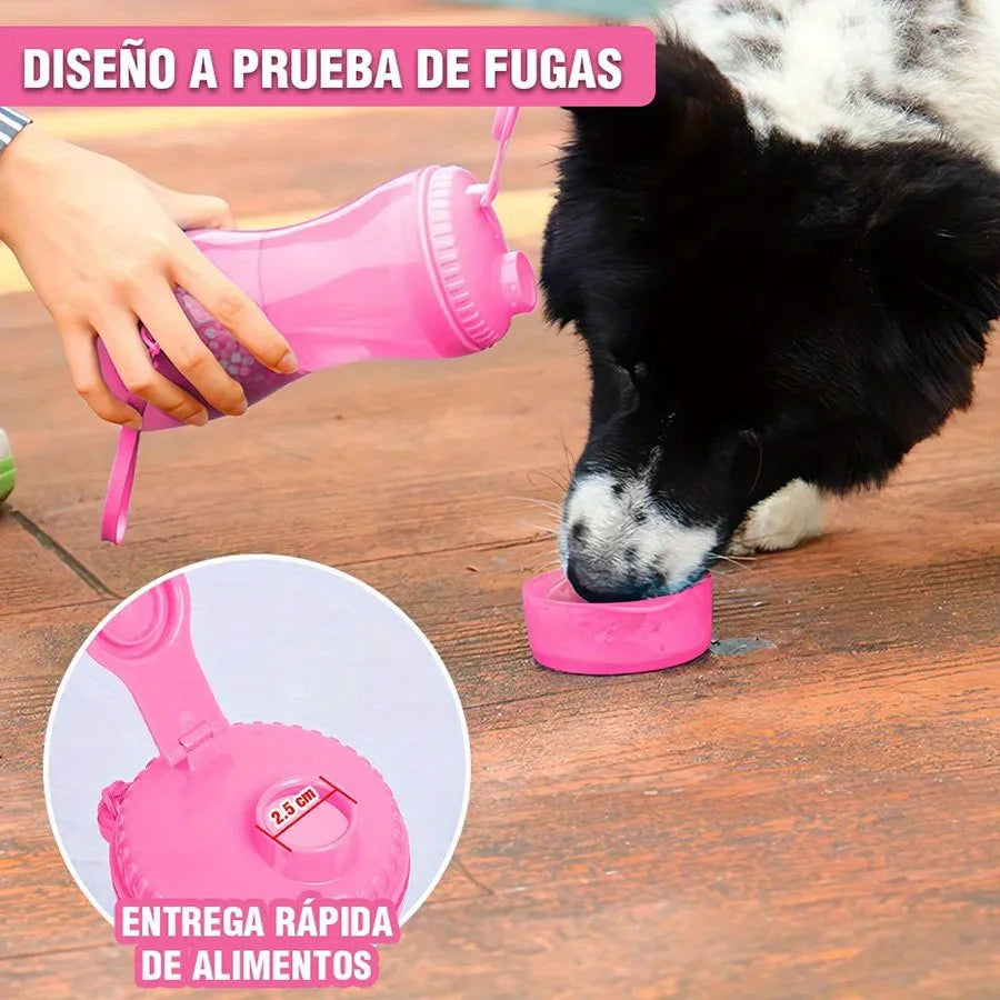 PawFlow | Tragbare Hunde-Trinkflasche | Manueller Wasserspender für Hunde | Auslaufsicher & Ideal für Spaziergänge
