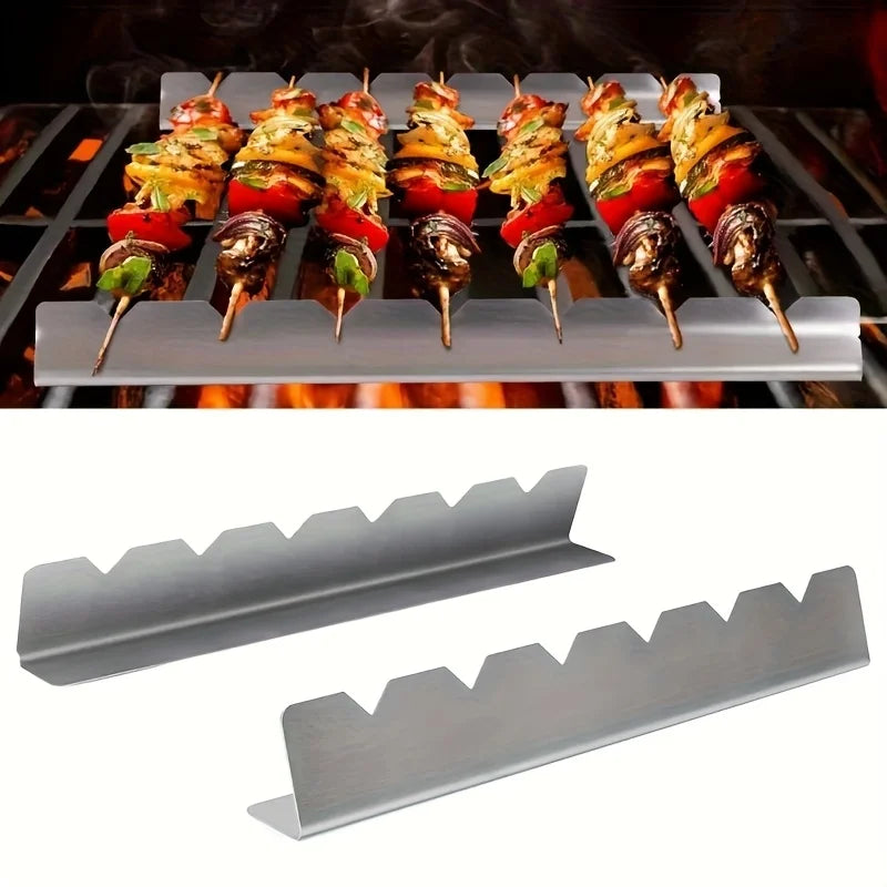 Grillvora Kebab Grillständer Set | Spießhalter für BBQ | Edelstahl & Hitzebeständig | 2 Stück