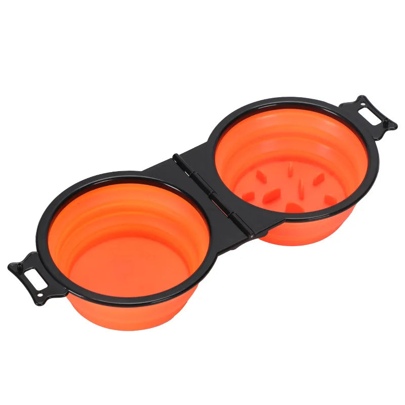 PawSip Duo Reise Napf für Hunde & Katzen | 2-in-1 Doppelnapf faltbar | Tragbar für Outdoor | Wasser & Futter