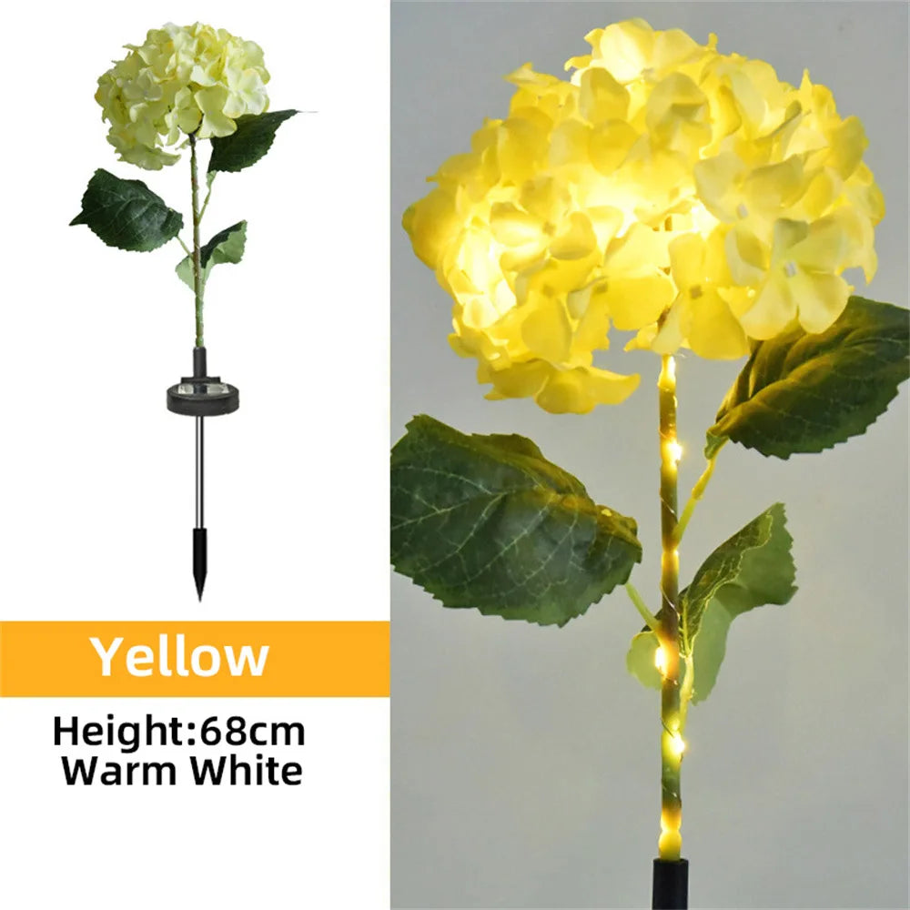 Floravelle Glow Solar Gartenleuchte Hortensie | LED Blumenstecker | IP65 Wasserdicht | Outdoor