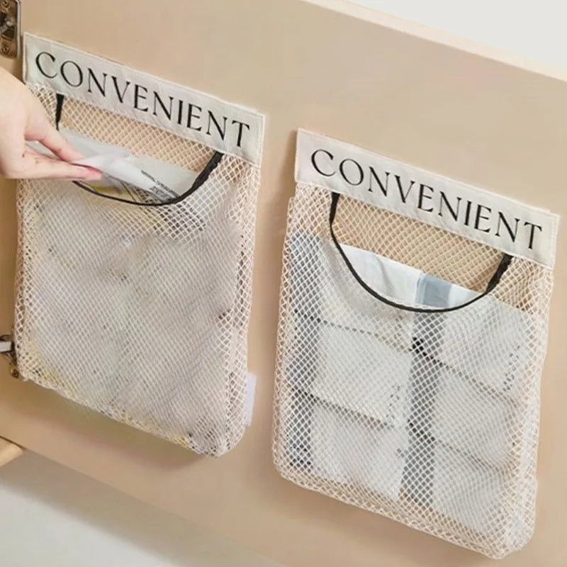 BagNest Aufbewahrungsnetz | Wandmontierter Taschenorganizer | Platzsparender Beutelspender | Für Einkaufstüten & Haushaltsartikel