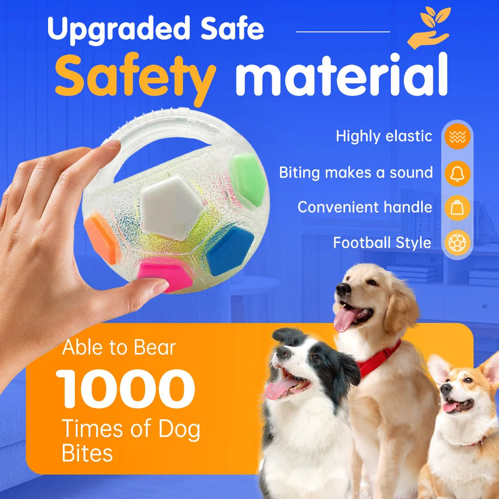 FurVivo Hundespielzeug Ball | Football-Design | Robuster Kautschuk | Quietschend & Zahnfreundlich
