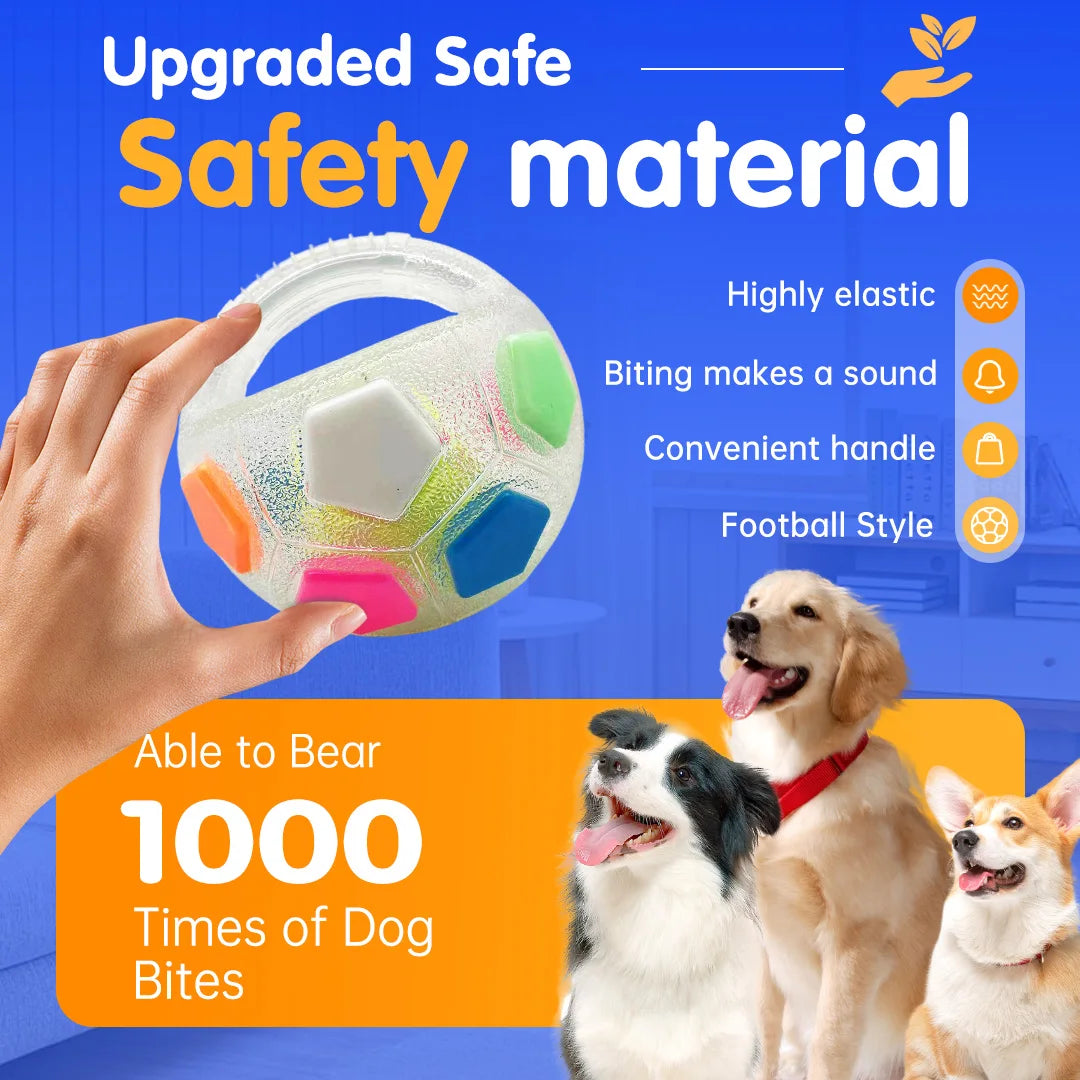 FurVivo Hundespielzeug Ball | Football-Design | Robuster Kautschuk | Quietschend & Zahnfreundlich