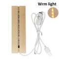 Artivida LED Holzsockel Nachtlicht | Rechteckig | USB betrieben | Acryl & Resin Display