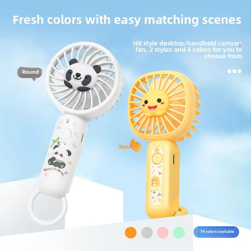 CooliFan Mini-Handventilator | USB wiederaufladbar | Leise & tragbar | Cartoon Design | Geschenkidee