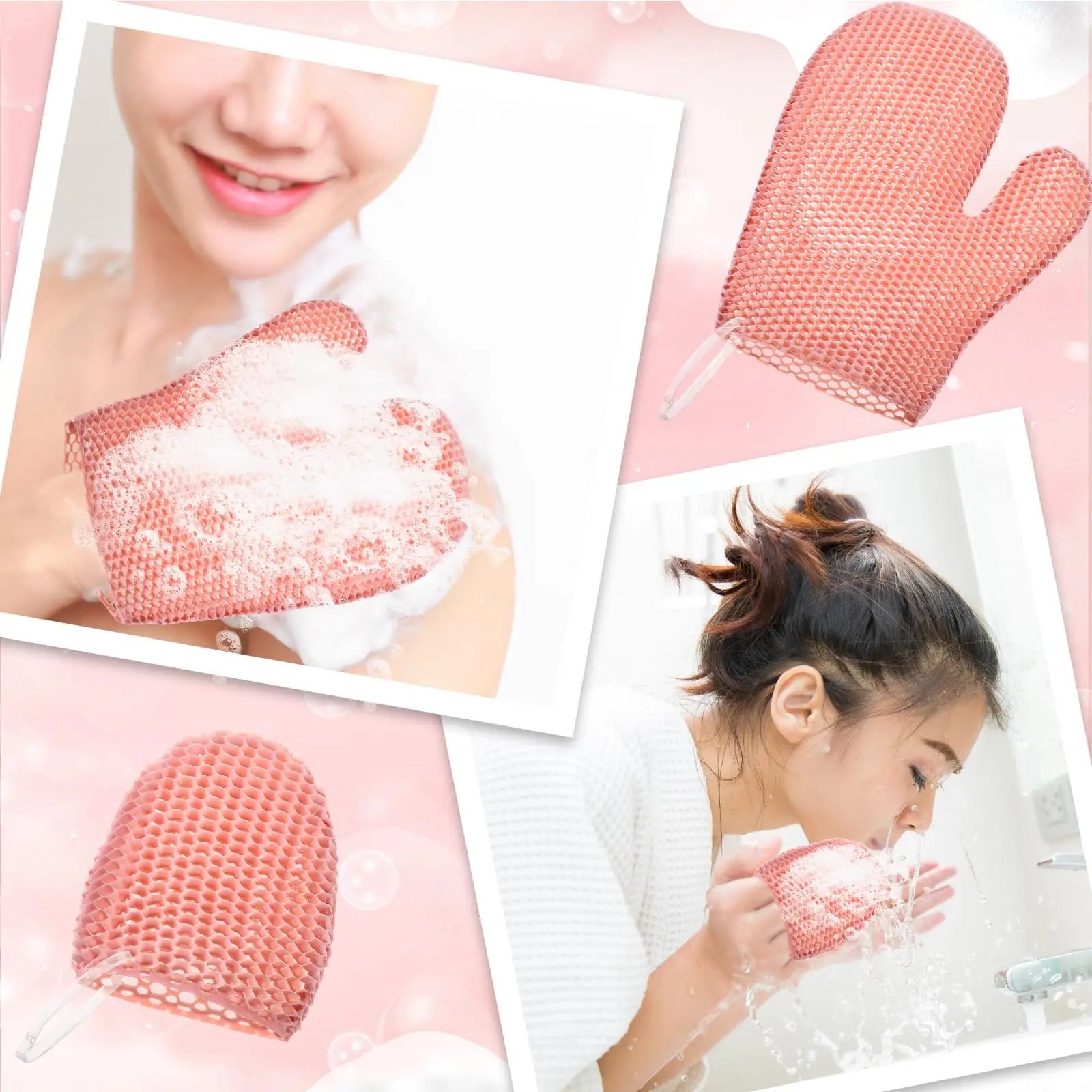 DermaBees Honigwaben Duschhandschuh | Peeling & Massage | Schnelltrocknend | Hautfreundlich