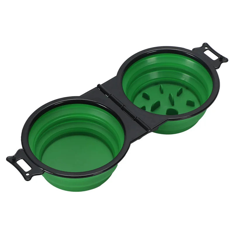 PawSip Duo Reise Napf für Hunde & Katzen | 2-in-1 Doppelnapf faltbar | Tragbar für Outdoor | Wasser & Futter