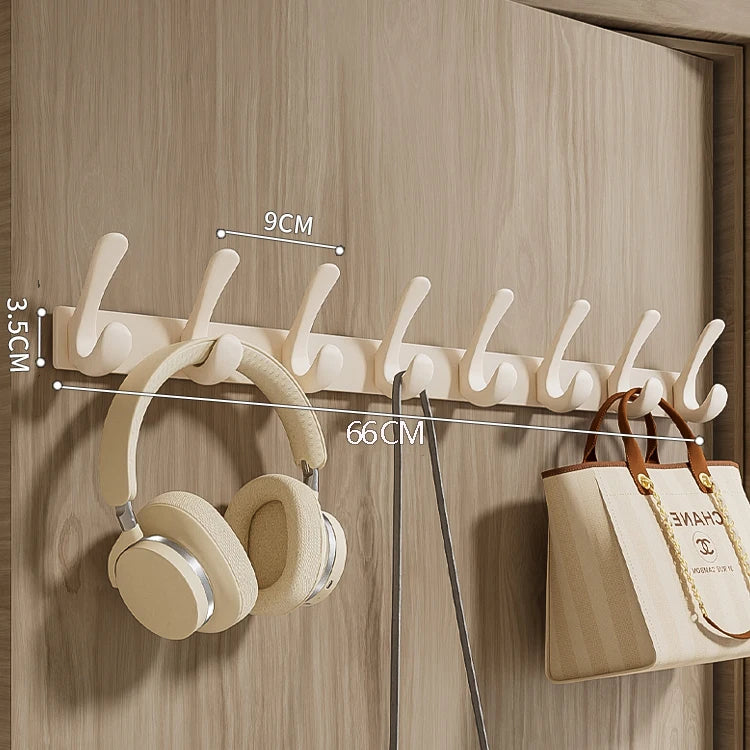 Hookeria Wandhaken Badezimmer & Flur | 10 Haken | Metall & ABS | Rostfrei | Tür- & Wandmontage
