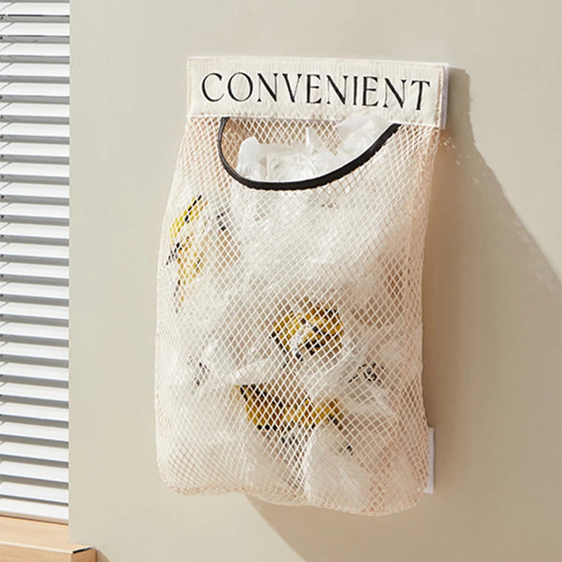 BagNest Aufbewahrungsnetz | Wandmontierter Taschenorganizer | Platzsparender Beutelspender | Für Einkaufstüten & Haushaltsartikel